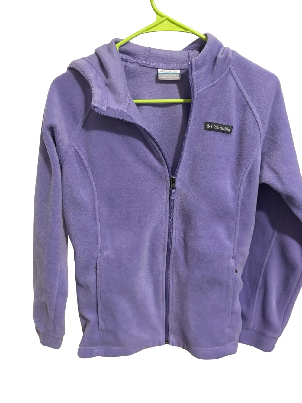 Youth Kids Columbia Lavender Purple Full Zip Hooded Fleece Jacket L (17" PTP)